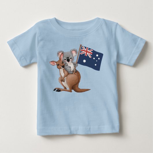 Kangaroo and Koala Toddler T-shirt ベビーTシャツ (正面)