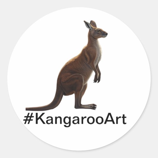 🎨 Kangaroo Artで創造性を発揮 ラウンドシール (正面)