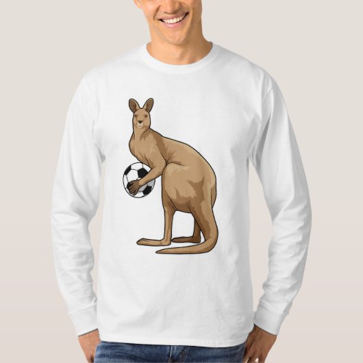 Kangaroo at Soccer Sports Tシャツ (正面)