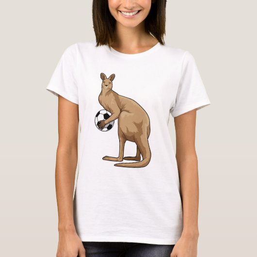 Kangaroo at Soccer Sports Tシャツ (正面)
