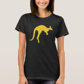 Kangaroo Aussie Australia Roo Yellow Kangaroo Tシャツ (正面)