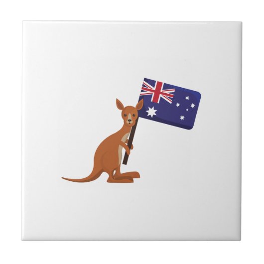 kangaroo australia flag タイル (正面)