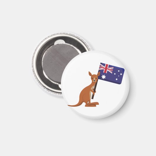 kangaroo australia flag マグネット (正面/裏面)