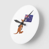 kangaroo australia flag ラウンド壁時計 (傾斜)