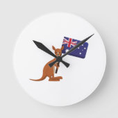 kangaroo australia flag ラウンド壁時計 (正面)