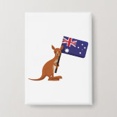 kangaroo australia flag 缶バッジ (正面)