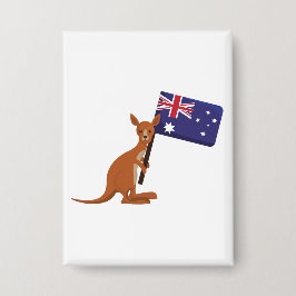 kangaroo australia flag 缶バッジ