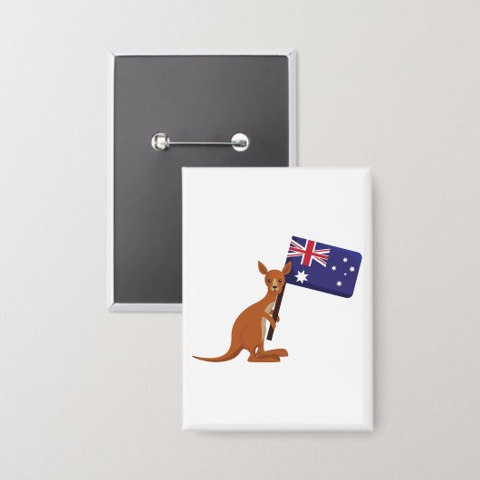 kangaroo australia flag 缶バッジ (正面/裏面)