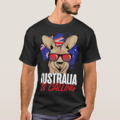 Kangaroo Australia Is Calling Tシャツ (正面)