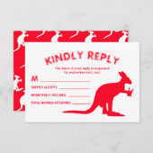 Kangaroo Beer、オーストラリアのクリスマスパーティーRSVP 出欠カード (正面/裏面)