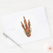 Kangaroo Botanical Footprint Nature Sticker ラウンドシール (封筒)