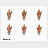 Kangaroo Botanical Footprint Nature Sticker ラウンドシール (シート)