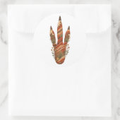 Kangaroo Botanical Footprint Nature Sticker ラウンドシール (バッグ)