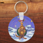 Kangaroo Christmas Starry Night キーホルダー (正面)