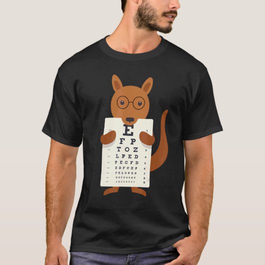 Kangaroo Eye Chart Snellen Chart Tシャツ (正面)