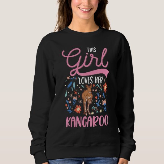 Kangaroo Girl Australia Australian Kangaroo スウェットシャツ (正面)