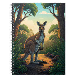 Kangaroo in Sunlit Forest ノートブック