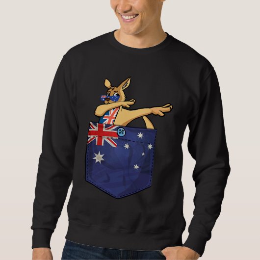 Kangaroo In Your Pocket Australia Flag  Australia スウェットシャツ (正面)