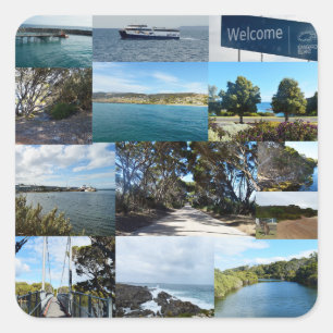 Kangaroo Island(オーストラリア)、フォトコラージュ、 スクエアシール