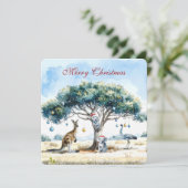 Kangaroo Koalas Emu Christmas Gumtree Baubles シーズンカード (スタンド正面)
