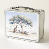 Kangaroo Koalas Platypus Christmas Gumtree Baubles メタルランチボックス (裏面)