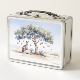 Kangaroo Koalas Platypus Christmas Gumtree Baubles メタルランチボックス