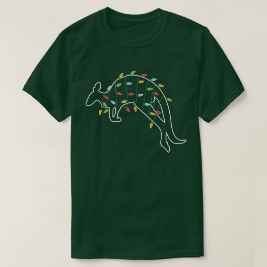 Kangaroo Lover Christmas Tree Light Pajama Xmas Gi Tシャツ (デザイン正面)