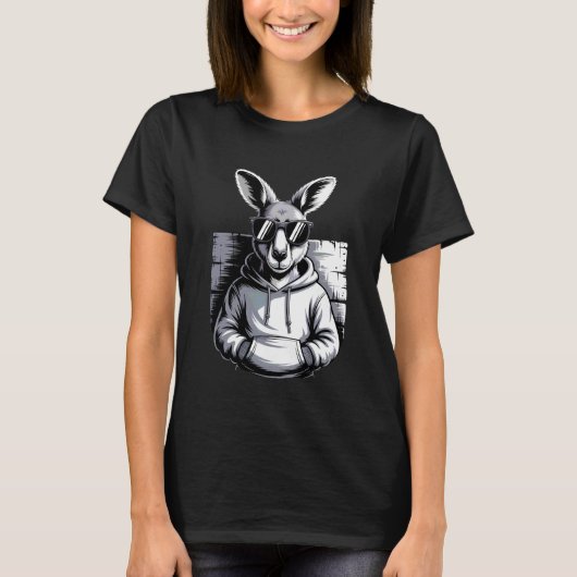 Kangaroo Lover Wildlife Motif Wallaby Animal Graph Tシャツ (正面)