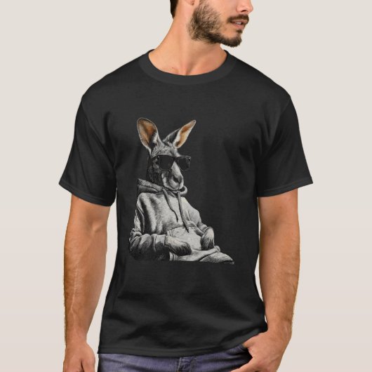 Kangaroo Lover Wildlife Motif Wallaby Animal Graph Tシャツ (正面)