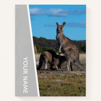 Kangaroo Mother and Baby in Australia, Silver ノートブック