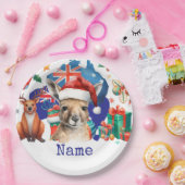 Kangaroo on Australia Flag  ペーパープレート (パーティー)