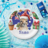 Kangaroo on Australia Flag  ペーパープレート (パーティー)