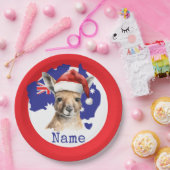 Kangaroo on Australia Flag  ペーパープレート (パーティー)