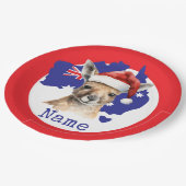 Kangaroo on Australia Flag  ペーパープレート (アングル)