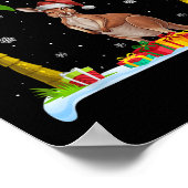 Kangaroo Santa Hat Palm Tree Beach Xmas Pajama  ポスター (角)