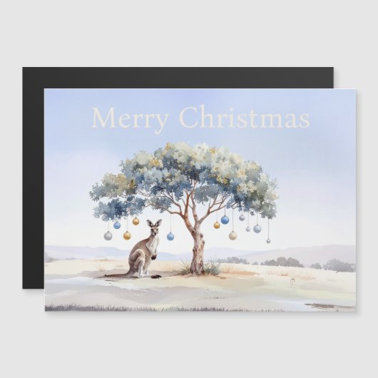 Kangaroo under gumtree with Christmas baubles (正面/裏面)