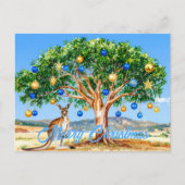 Kangaroo under gumtree with Christmas baubles ポストカード (正面)