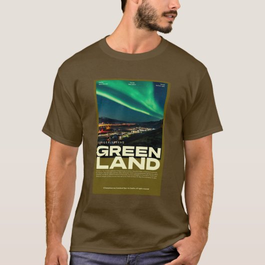 Kangerlussuaq Greenland Northern Lightポスター Tシャツ (正面)