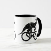 Känguru fährt Fahrrad lustig Motivation Australien マグカップ (正面右)