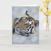 Kanhaのトラの挨拶状Banda カード (黄色い花)