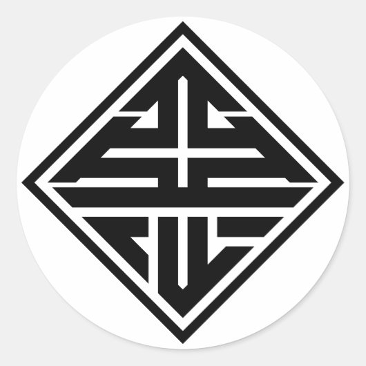 kanji "悪" ラウンドシール (正面)