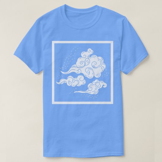 Kanji 日本の Clouds日本レトロ80s 90s Weaboo A Tシャツ (デザイン正面)