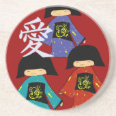 Kanji 日本の Love 3アジアかわいこちゃんコースター コースター (正面)