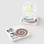 Kanji Art: “Shigure” (Drizzle) – An Autumn Showers ストーンコースター (横)