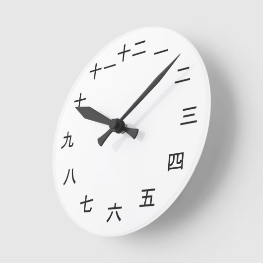 Kanji Clock 1-12 ラウンド壁時計 (傾斜)