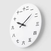 Kanji Clock 1-12 ラージ壁時計 (傾斜)