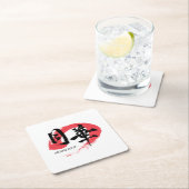 Kanji Gekka/Moonlight Japanese Calligraphy T-Shirt スクエアペーパーコースター (インサイチュ)