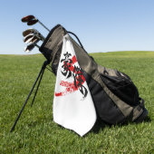 Kanji Goketsu/Hero Japanese Calligraphy  ゴルフタオル (グリーン)