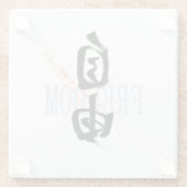 Kanji Jiyu/Freedom Japanese Calligraphy ガラスコースター (裏面)