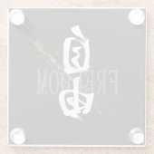 Kanji Jiyu/Freedom Japanese Calligraphy ガラスコースター (裏面)